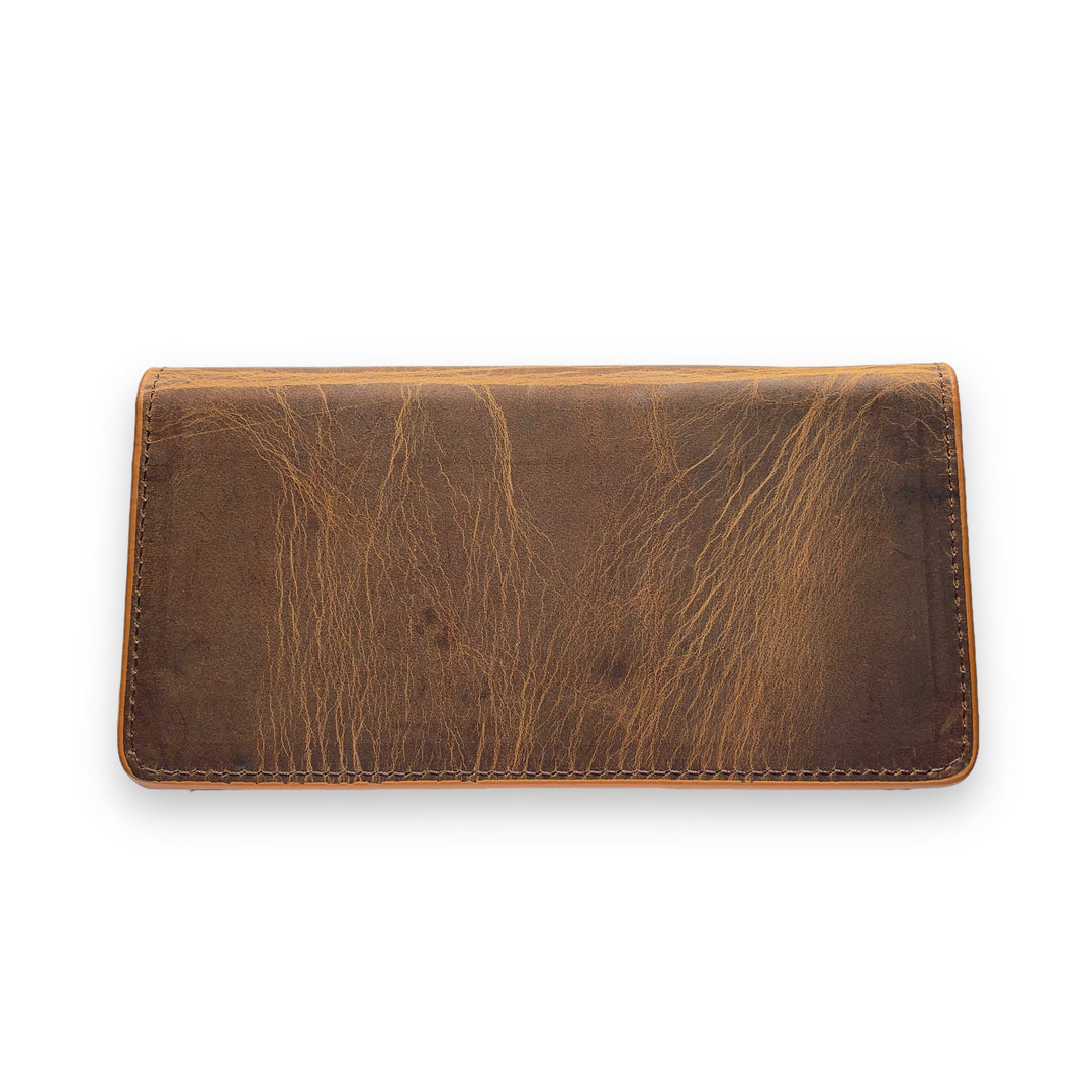 Kahve - Kapaklı Telefon Bölmeli Hakiki Deri Unisex Cüzdan - Bulderi#renk_kahve