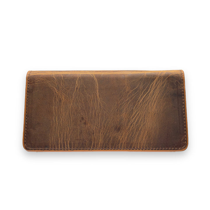 Kahve - Kapaklı Telefon Bölmeli Hakiki Deri Unisex Cüzdan - Bulderi#renk_kahve